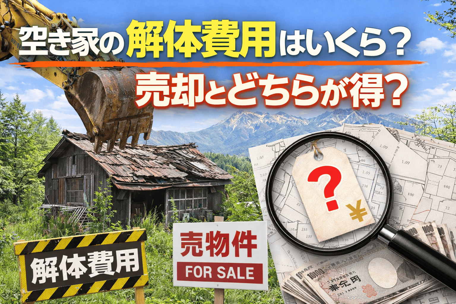 空き家の解体費用はいくら？売却とどちらが得？