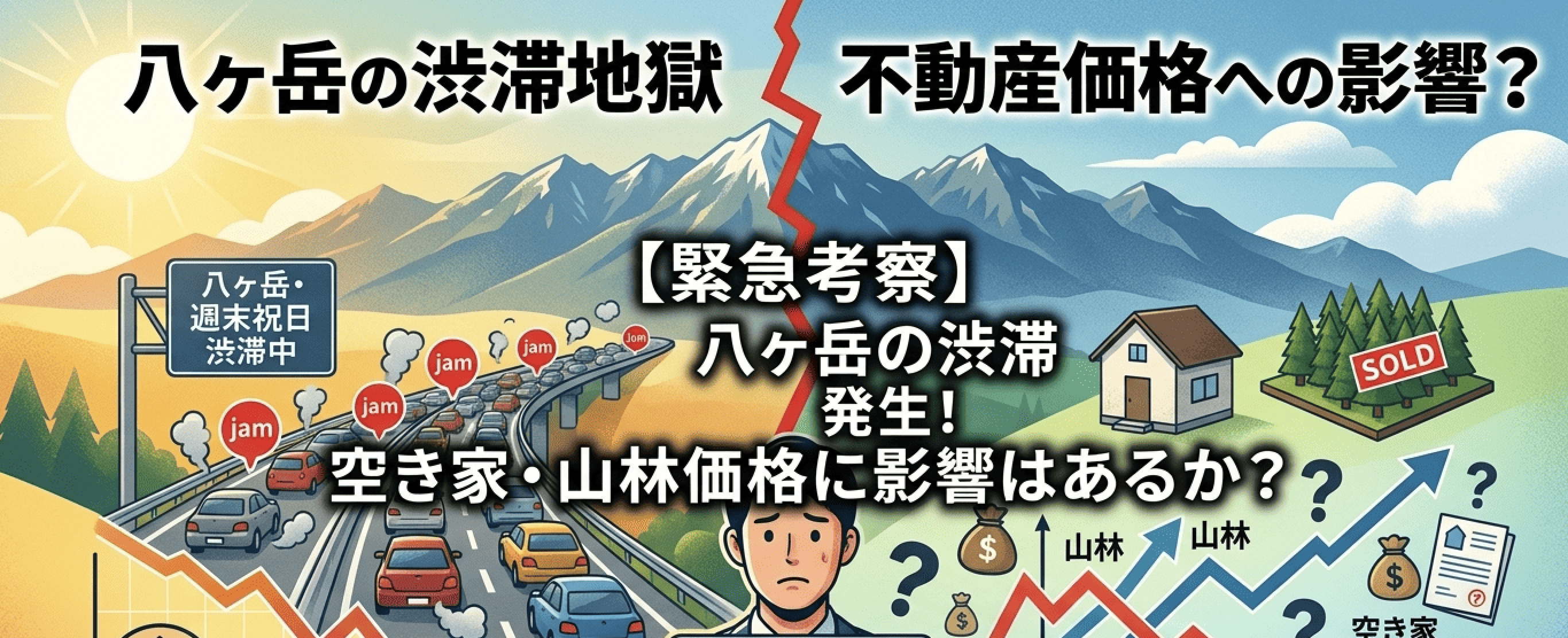 八ヶ岳で土日祝に渋滞が発生中ですが、空き家や山林の価格に影響しますか？