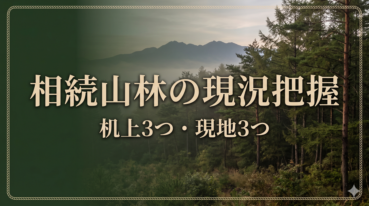 相続した山林、何から始めるか——机上でできる三つと、現地でしか分からない三つ