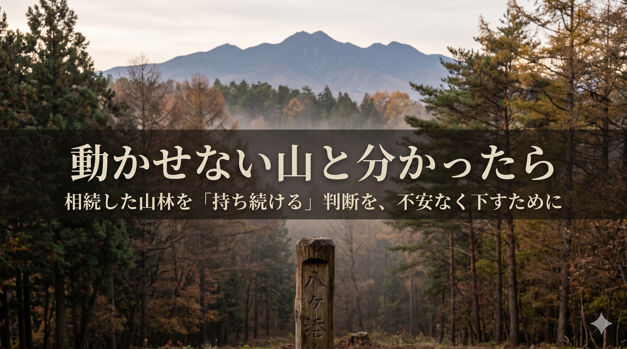 動かせない山と分かったら——相続した山林を「持ち続ける」判断を、不安なく下すために