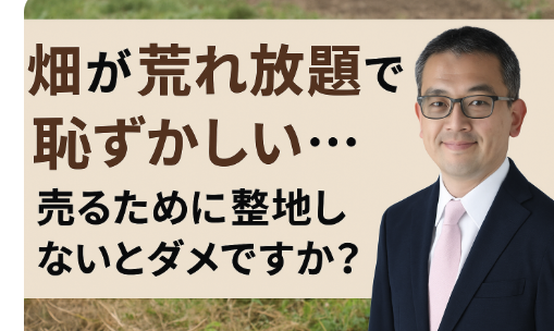 畑が荒れ放題で恥ずかしい…売るために整地しないとダメですか？
