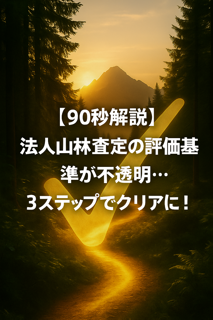 90秒解説】法人山林査定の評価基準が不透明...3ステップでクリアに！