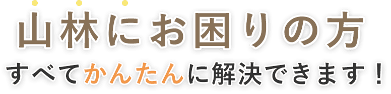 原村、茅野市で山林にお困りの方　すべてかんたんに解決できます！